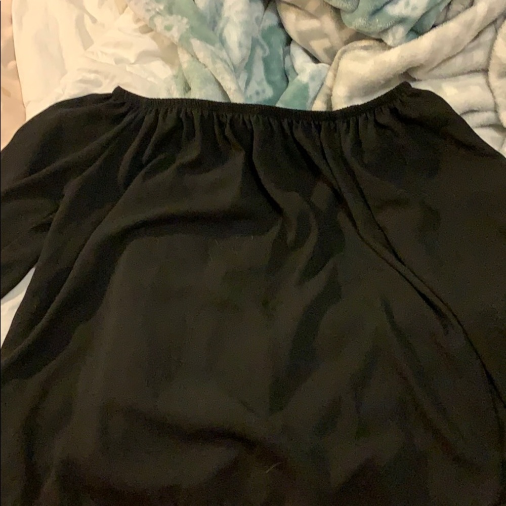 Black off the shoulder shirt